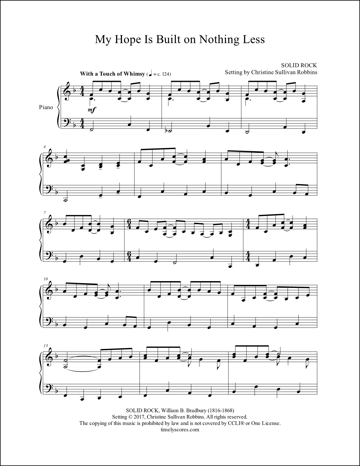 My Hope Is Built on Nothing Less Piano Sheet Music