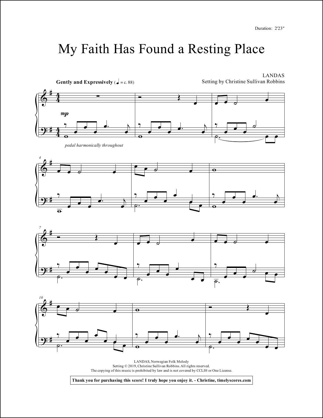 My Faith Has Found a Resting Place Piano Sheet Music